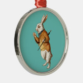 White Rabbit (Alice's avonturen in Wonderland) Metalen Ornament (Rechts)