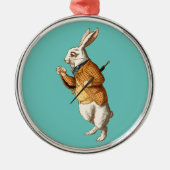 White Rabbit (Alice's avonturen in Wonderland) Metalen Ornament (Voorkant)