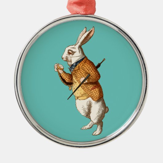 White Rabbit (Alice's avonturen in Wonderland) Metalen Ornament (Voorkant)