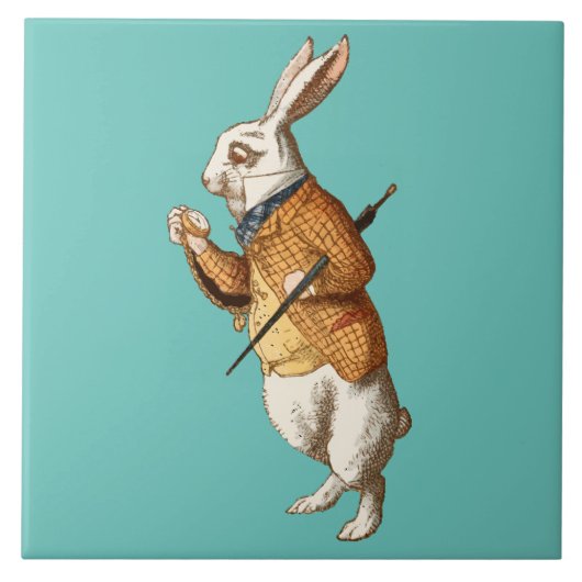 White Rabbit (Alice's avonturen in Wonderland) Tegeltje (Voorkant)