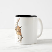 White Rabbit (Alice's avonturen in Wonderland) Tweekleurige Koffiemok (Voorkant rechts)