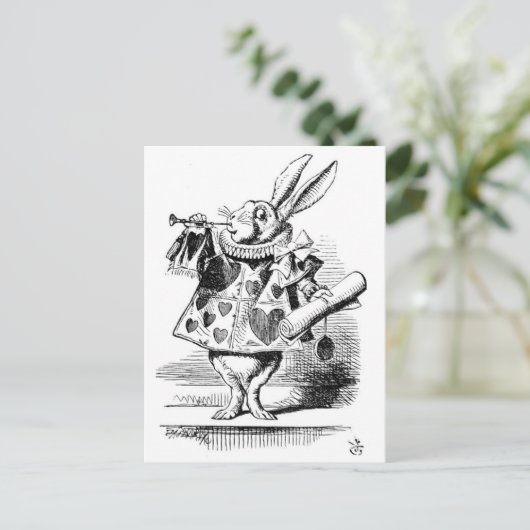 White Rabbit als Herald Briefkaart (Staand voorkant)