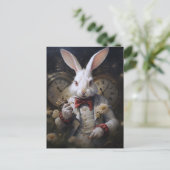 White Rabbit Altijd Laat Briefkaart (Staand voorkant)