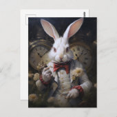 White Rabbit Altijd Laat Briefkaart (Voorkant / Achterkant)