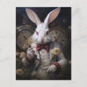 White Rabbit Altijd Laat Briefkaart (Voorkant)