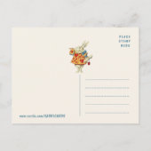 White Rabbit blauw trompet Happy Birthday CC1126 Briefkaart (Achterkant)