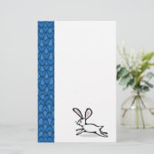 White Rabbit Blue Waves Briefpapier (Staand voorkant)