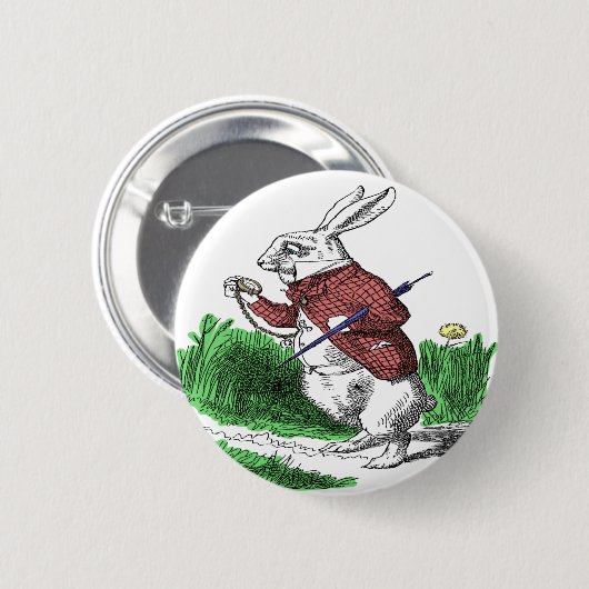 White Rabbit Button (Voorkant /achterkant)