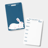 White Rabbit Cage Name Tag Badge (Voor- en achterkant)