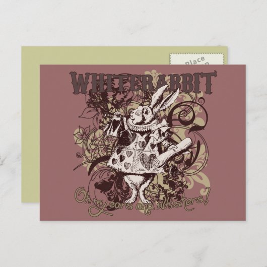 White Rabbit Carnivale Style Briefkaart (Voorkant / Achterkant)