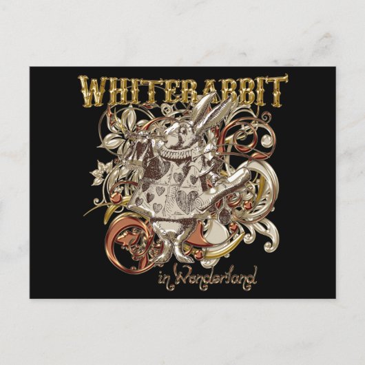 White Rabbit Carnivale Style (Gold Version) Briefkaart (Voorkant)