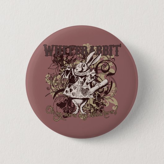 White Rabbit Carnivale Style Ronde Button 5,7 Cm (Voorkant)