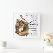 White Rabbit Clock, The Hurrier I go Vierkante Klok (Huis)