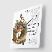 White Rabbit Clock, The Hurrier I go Vierkante Klok (Hoek)