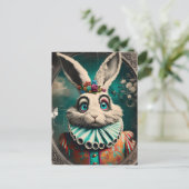 White Rabbit Clown  Briefkaart (Staand voorkant)