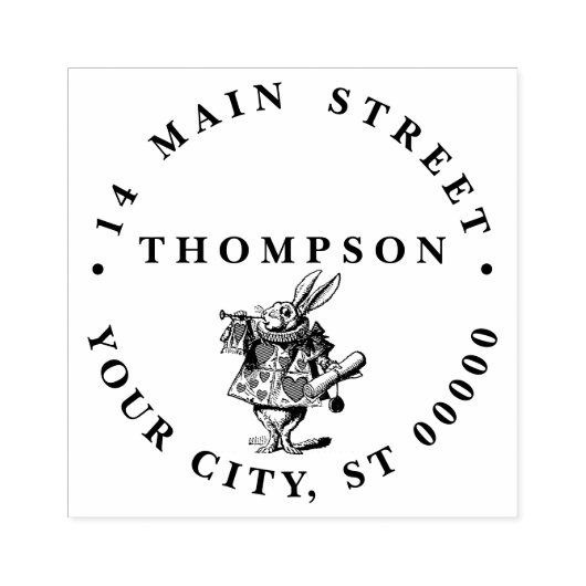 White Rabbit Court Trumpeter Alice in Wonderland 2 Rubberstempel (Afrduk)