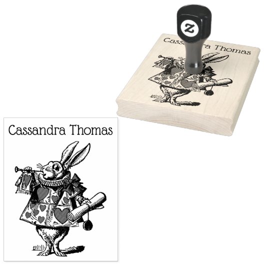 White Rabbit Court Trumpeter Alice in Wonderland 2 Rubberstempel (Gestempeld)