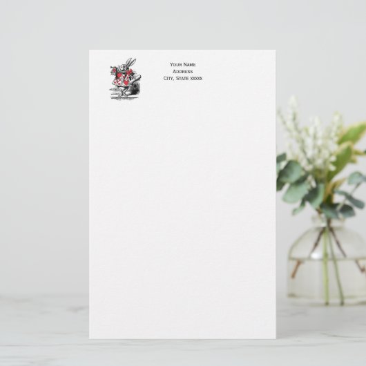 White Rabbit Court Trumpeter Alice in Wonderland Briefpapier (Staand voorkant)