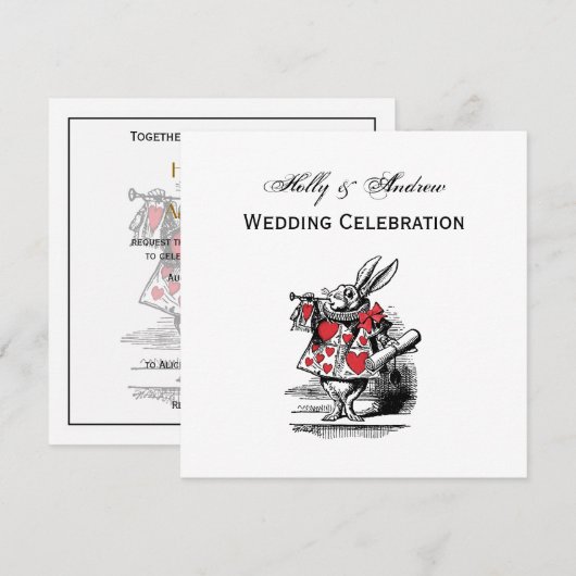 White Rabbit Court Trumpeter Alice in Wonderland Kaart (Voorkant / Achterkant)