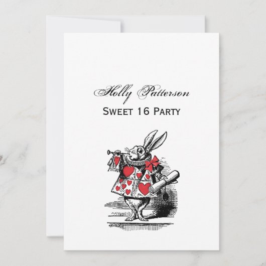 White Rabbit Court Trumpeter Alice in Wonderland Kaart (Voorkant)