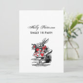 White Rabbit Court Trumpeter Alice in Wonderland Kaart (Staand voorkant)