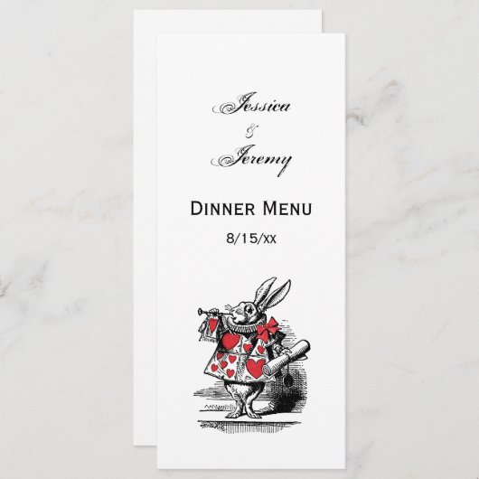 White Rabbit Court Trumpeter Alice in Wonderland Kaart (Voorkant / Achterkant)