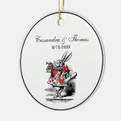 White Rabbit Court Trumpeter Alice in Wonderland Keramisch Ornament (Links)