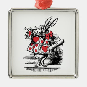 White Rabbit Court Trumpeter Alice in Wonderland Metalen Ornament