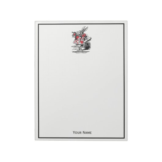 White Rabbit Court Trumpeter Alice in Wonderland Notitieblok (Linkerzijde)