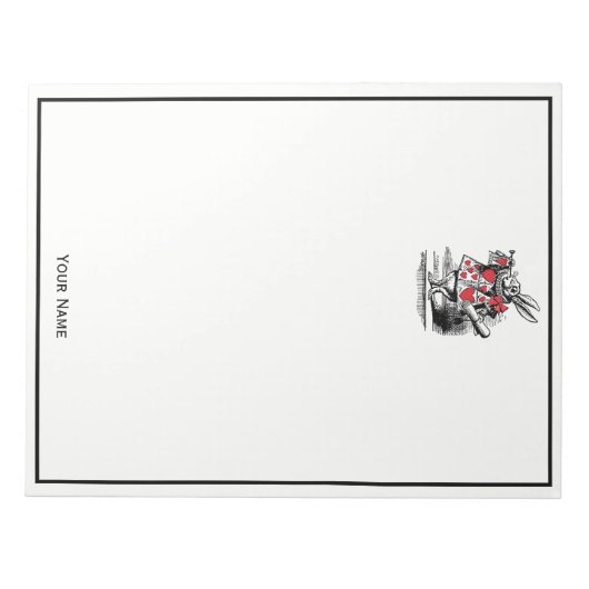 White Rabbit Court Trumpeter Alice in Wonderland Notitieblok (Voorkant)