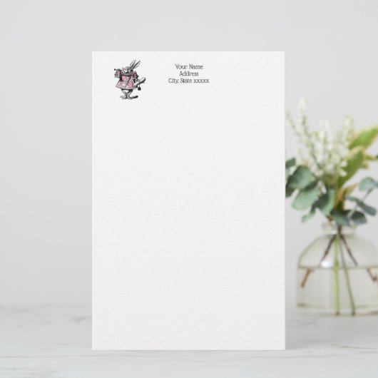 White Rabbit Court Trumpeter Alice in Wonderland P Briefpapier (Staand voorkant)