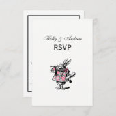 White Rabbit Court Trumpeter Alice in Wonderland P RSVP Kaartje (Voorkant / Achterkant)