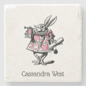 White Rabbit Court Trumpeter Alice in Wonderland P Stenen Onderzetter (Voorkant)