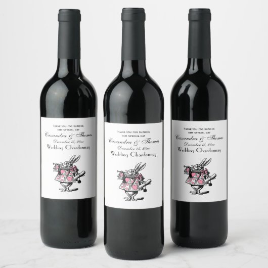 White Rabbit Court Trumpeter Alice in Wonderland P Wijn Etiket (Flessen)