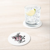 White Rabbit Court Trumpeter Alice in Wonderland Ronde Kartonnen Onderzetter (Insitu)