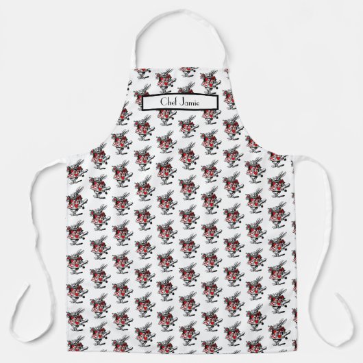 White Rabbit Court Trumpeter Alice in Wonderland Schort (Voorkant)