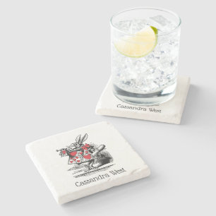 White Rabbit Court Trumpeter Alice in Wonderland Stenen Onderzetter