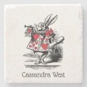 White Rabbit Court Trumpeter Alice in Wonderland Stenen Onderzetter (Voorkant)