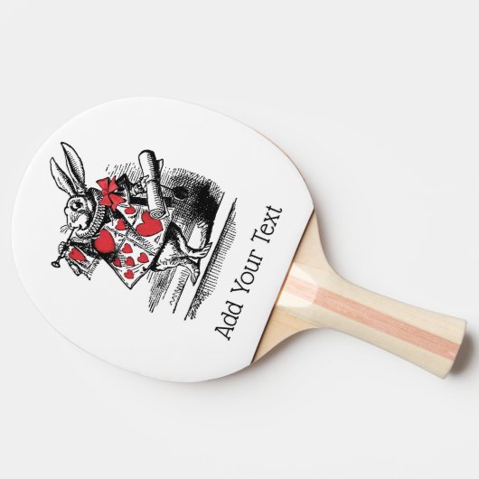 White Rabbit Court Trumpeter Alice in Wonderland Tafeltennisbatje (Zijkant)