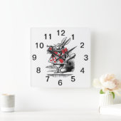 White Rabbit Court Trumpeter Alice in Wonderland Vierkante Klok (Huis)