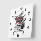 White Rabbit Court Trumpeter Alice in Wonderland Vierkante Klok (Hoek)