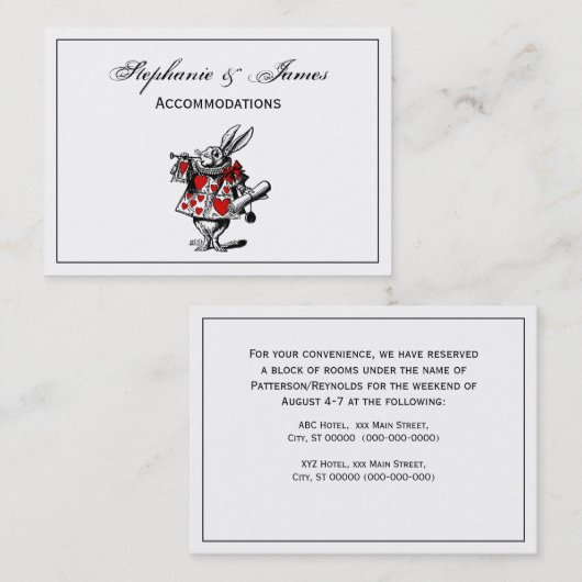 White Rabbit Court Trumpeter Alice in Wonderland Visitekaartje (Voorkant / Achterkant)