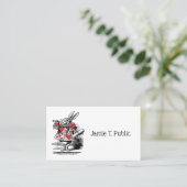 White Rabbit Court Trumpeter Alice in Wonderland Visitekaartje (Staand voorkant)