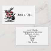 White Rabbit Court Trumpeter Alice in Wonderland Visitekaartje (Voorkant / Achterkant)