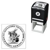 White Rabbit Court Trumpeter Alice in Wonderland Zelfinktende Stempel (In situ)