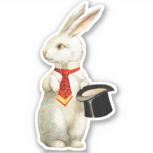 White Rabbit Custom-Cut Vinyl Sticker (Voorkant)