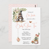 White Rabbit en Victoriaans Teacup Mouse Briefkaart (Voorkant / Achterkant)