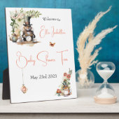 White Rabbit en Victoriaans Teacup Mouse Fotoplaat (Zijkant)