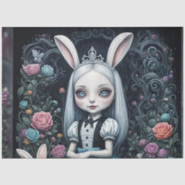 White Rabbit Girl Decoupage | Alice in Wonderland Tissuepapier
