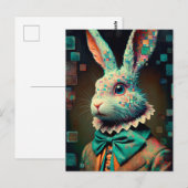 White Rabbit Glitch Briefkaart (Voorkant / Achterkant)